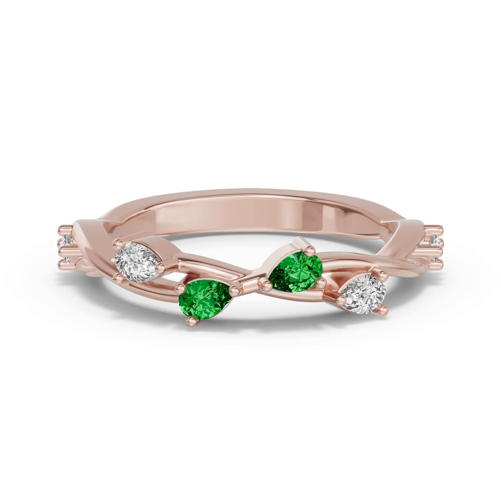 360 degree view of Botanical Twist Tsavorite Band