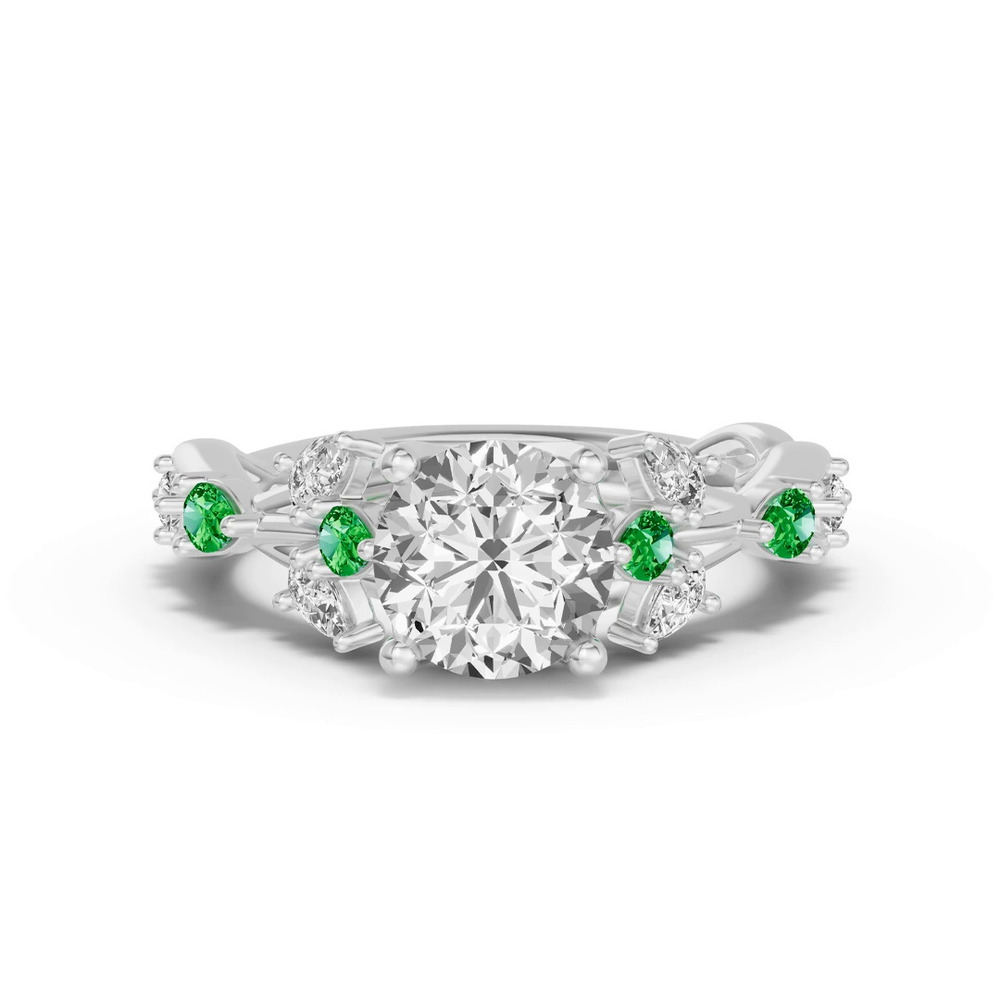 360 degree view of Botanical Twist Tsavorite Engagement Ring