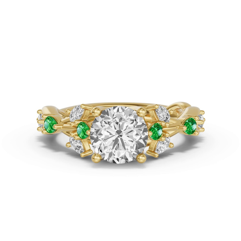 360 degree view of Botanical Twist Tsavorite Engagement Ring