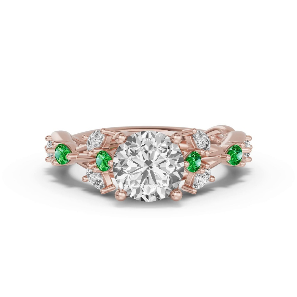 360 degree view of Botanical Twist Tsavorite Engagement Ring