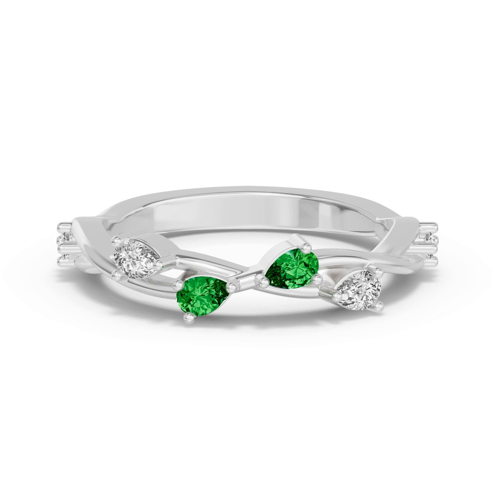 360 degree view of Botanical Twist Tsavorite Band