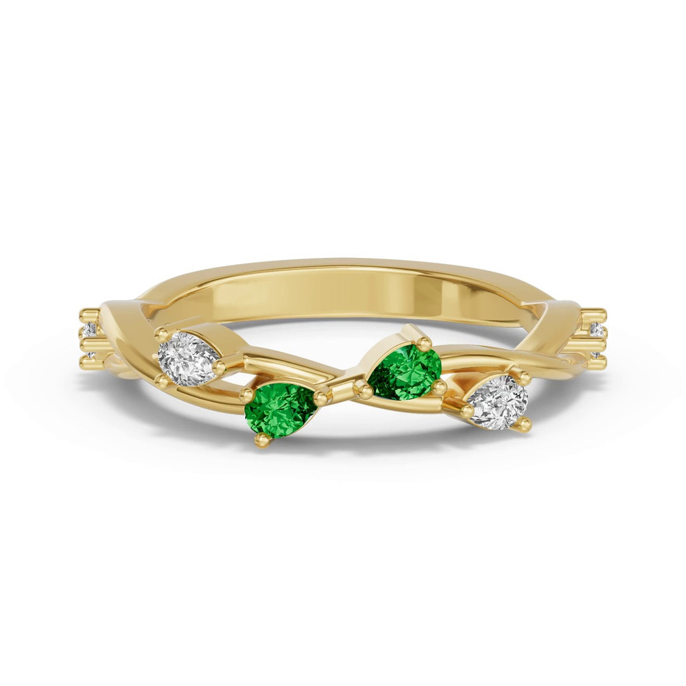 360 degree view of Botanical Twist Tsavorite Band