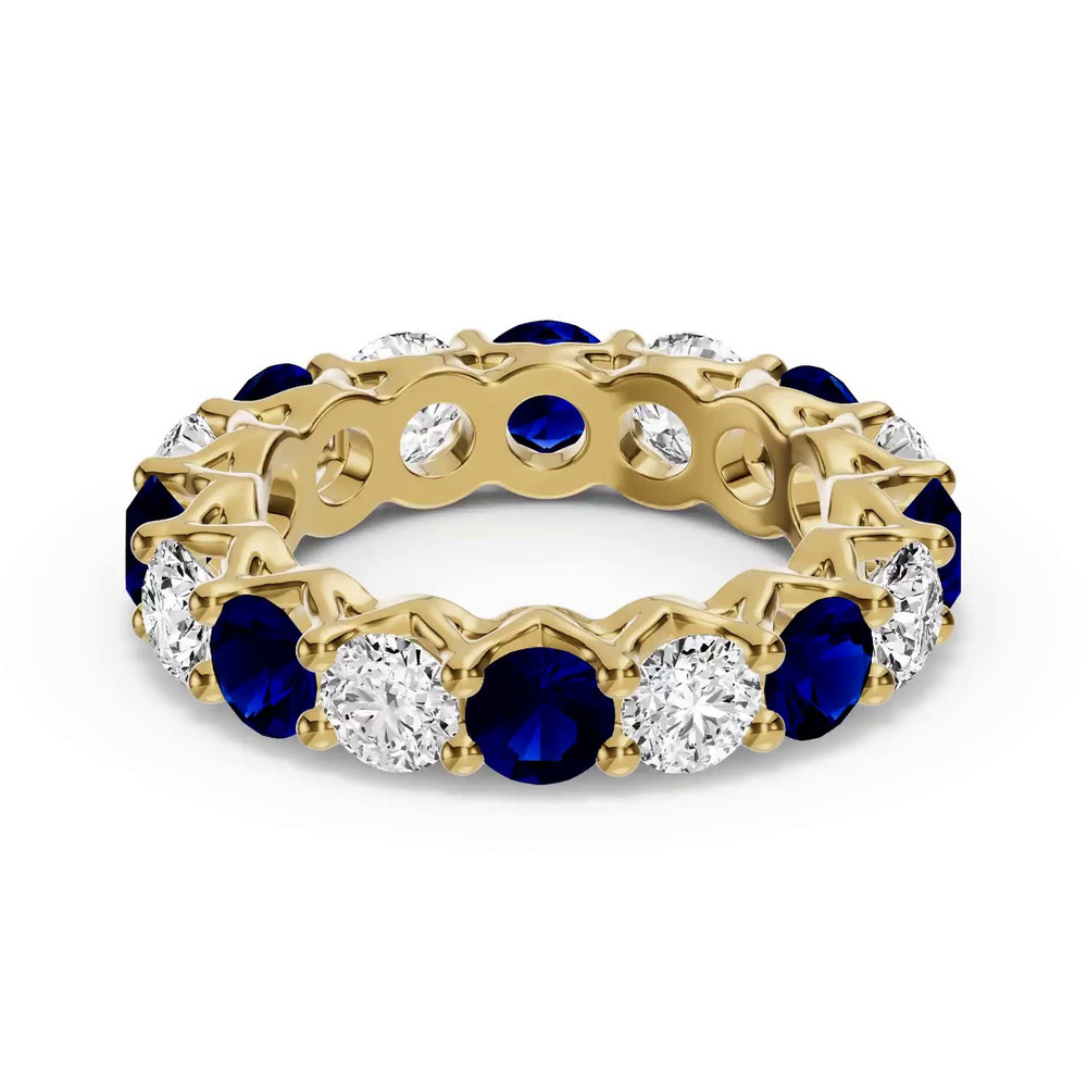 360 degree view of Unity Prong Sapphire & Lab Diamond Eternity Band (4.80 ct. tw.)