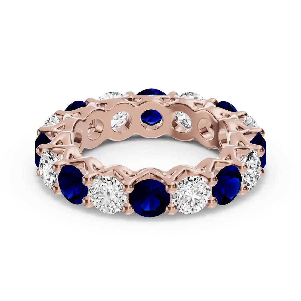 360 degree view of Unity Prong Sapphire & Diamond Eternity Band (4.80 ct. tw.)
