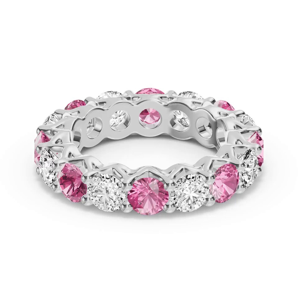 360 degree view of Unity Prong Pink Sapphire & Diamond Eternity Band (4.80 ct. tw.)