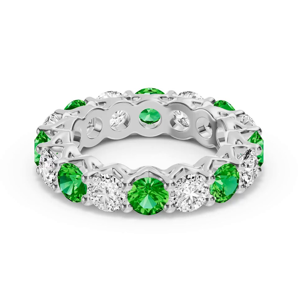 360 degree view of Unity Prong Tsavorite & Lab Diamond Eternity Band (4.80 ct. tw.)