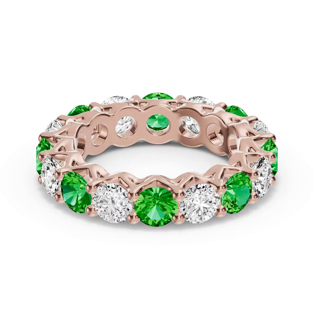 360 degree view of Unity Prong Tsavorite & Diamond Eternity Band (4.80 ct. tw.)