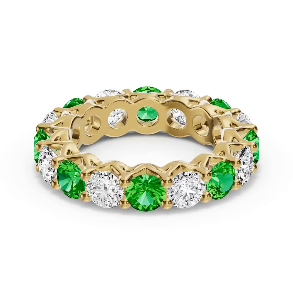 360 degree view of Unity Prong Tsavorite & Diamond Eternity Band (4.80 ct. tw.)