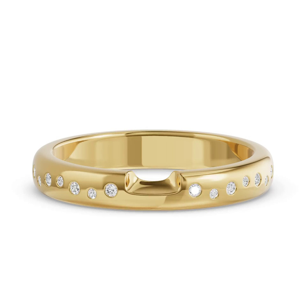 360 degree view of Camden Scattered Diamond Notched Band