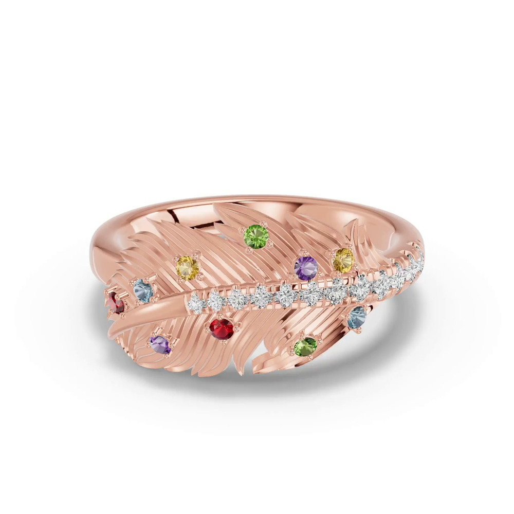 360 degree view of Feather Drift Lab Diamond & Gemstone Ring