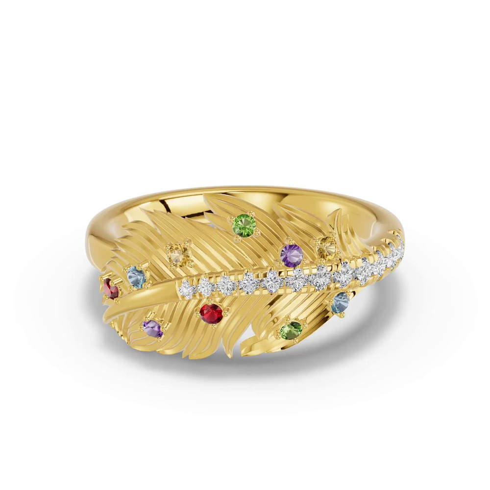 360 degree view of Feather Drift Diamond & Gemstone Ring