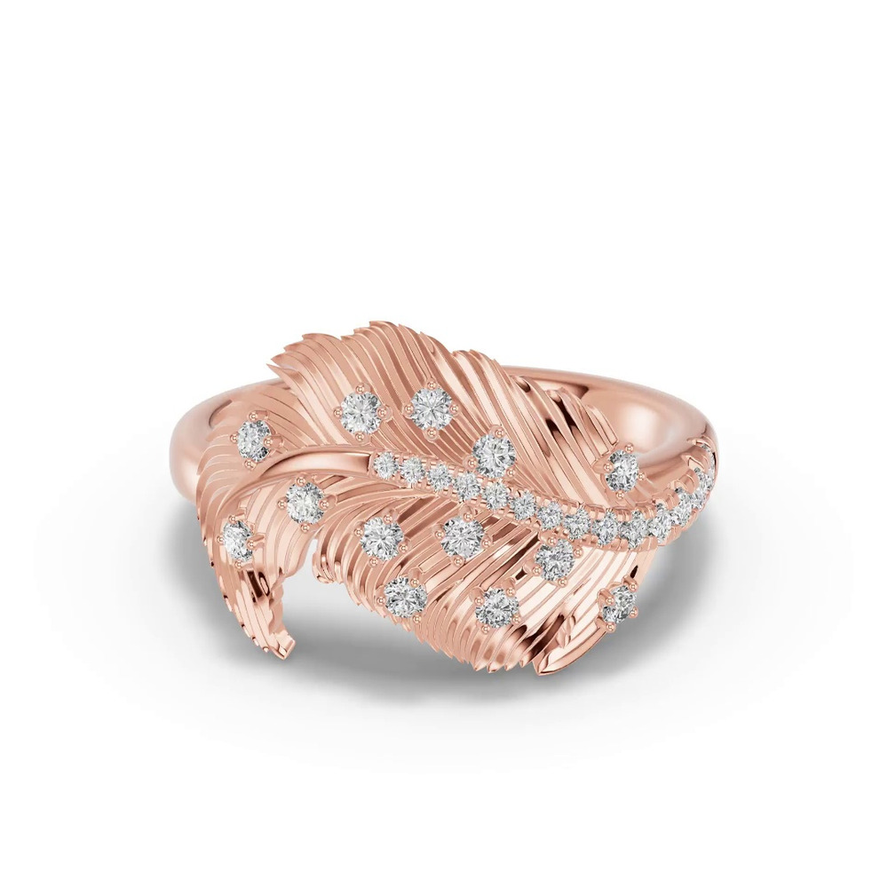 360 degree view of Feather Sway Lab Diamond Ring