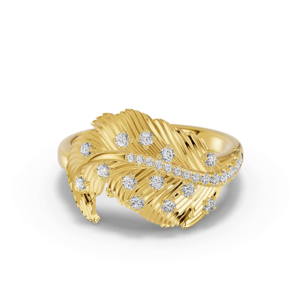 360 degree view of Feather Sway Diamond Ring