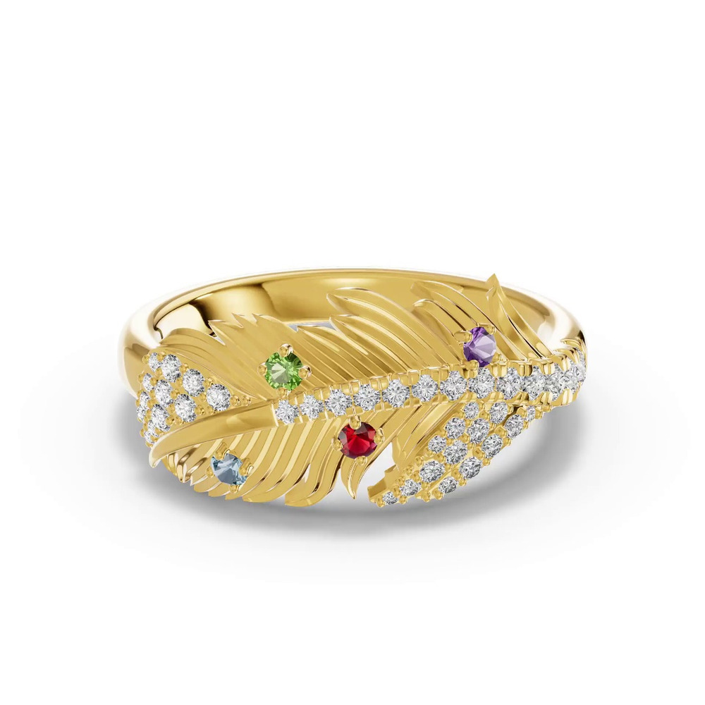 360 degree view of Feather Soar Diamond & Gemstone Ring