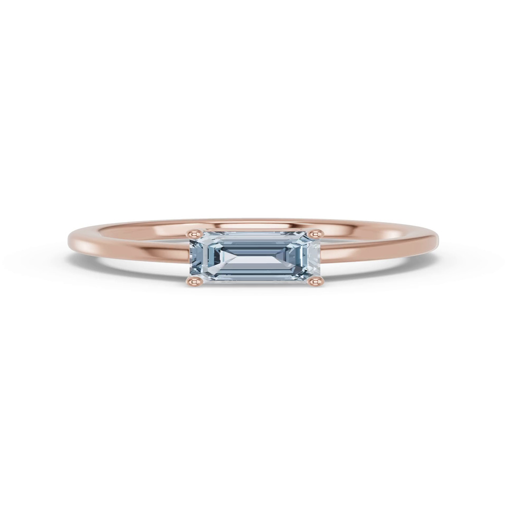 360 degree view of Emerald-Cut Aquamarine East-West Ring
