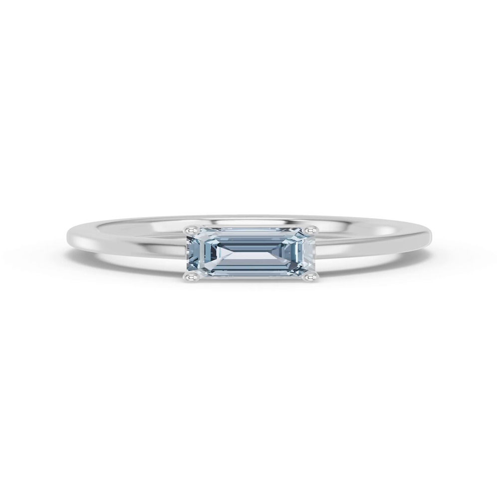 360 degree view of Emerald-Cut Aquamarine East-West Ring