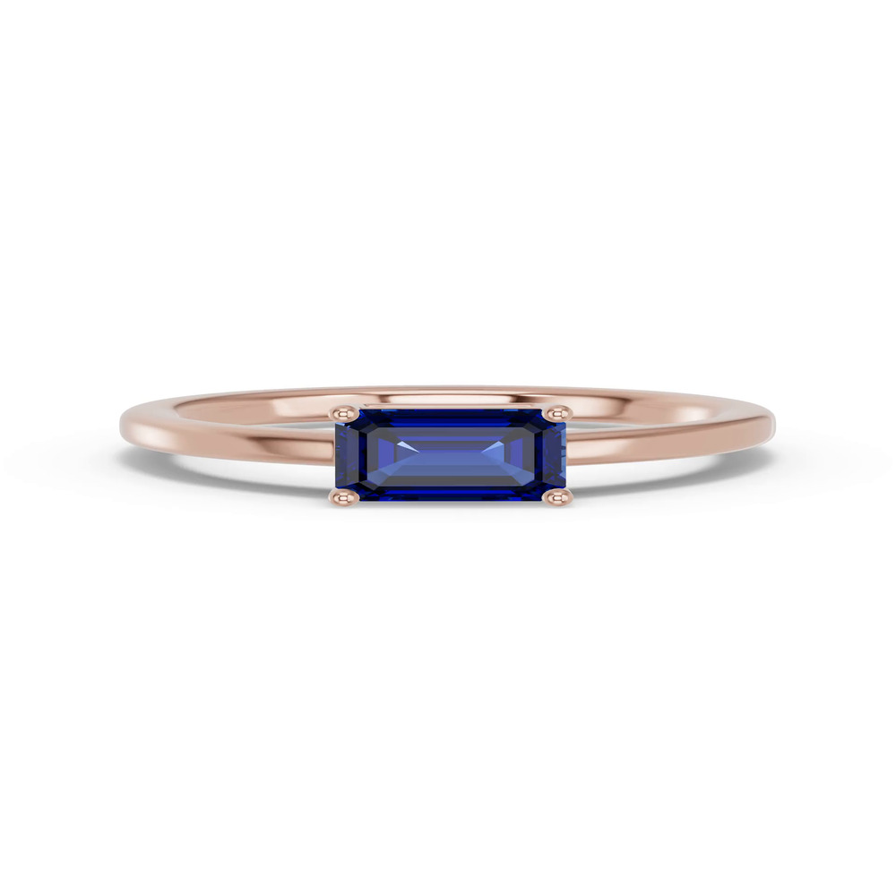 360 degree view of Emerald-Cut Sapphire East-West Ring