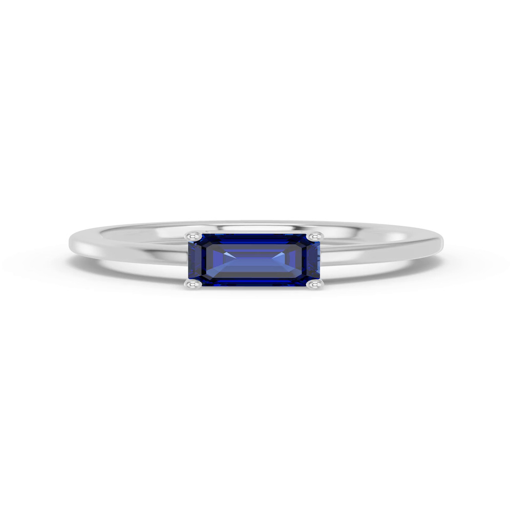 360 degree view of Emerald-Cut Sapphire East-West Ring