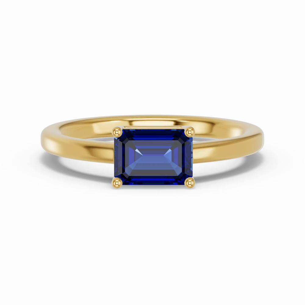 360 degree view of Emerald-Cut Sapphire East-West Ring
