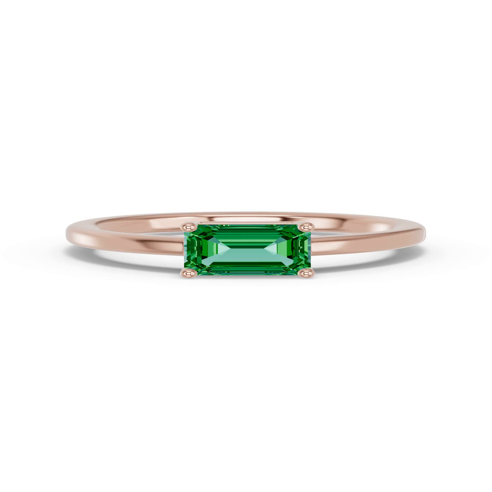 360 degree view of Emerald-Cut Emerald East-West Ring