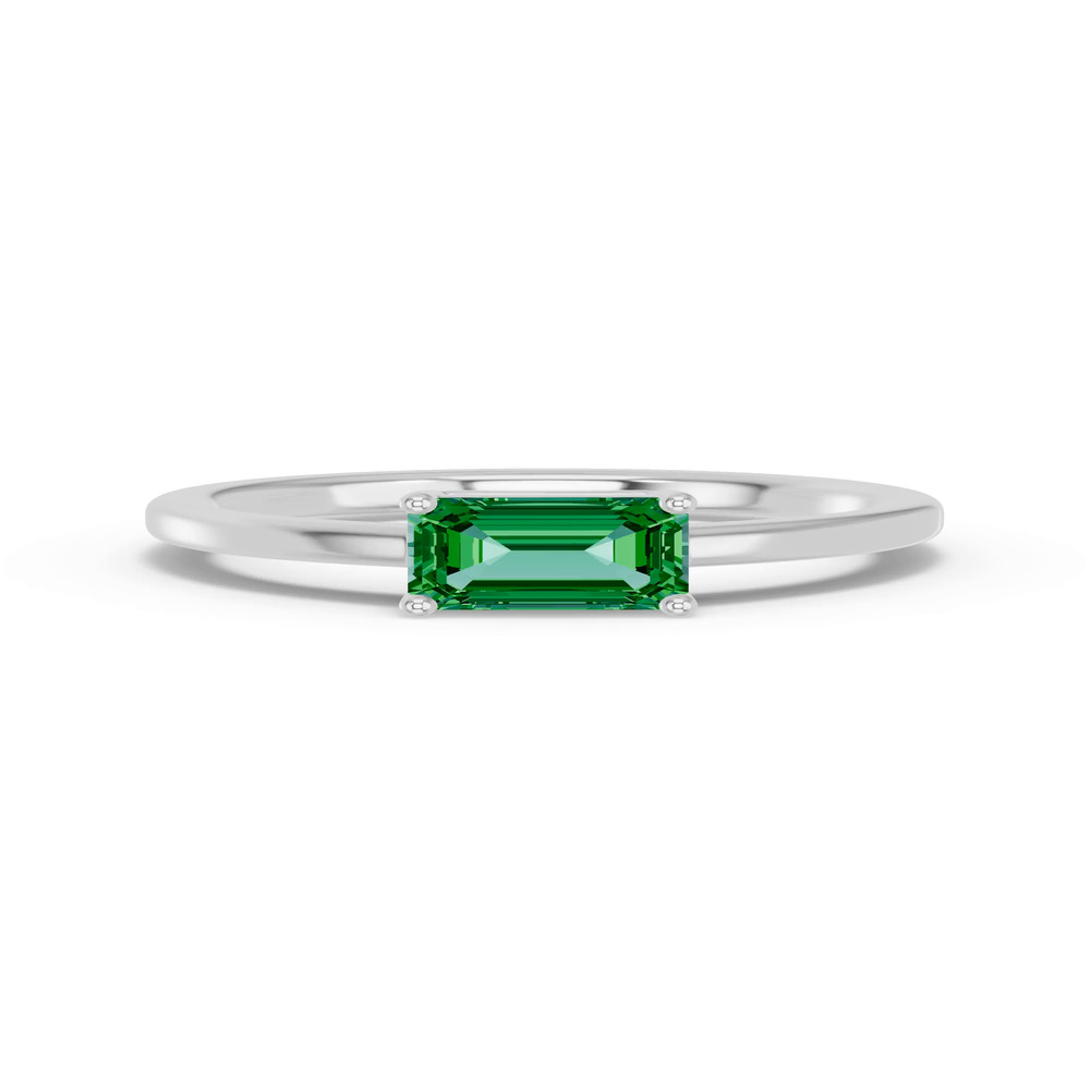360 degree view of Emerald-Cut Emerald East-West Ring