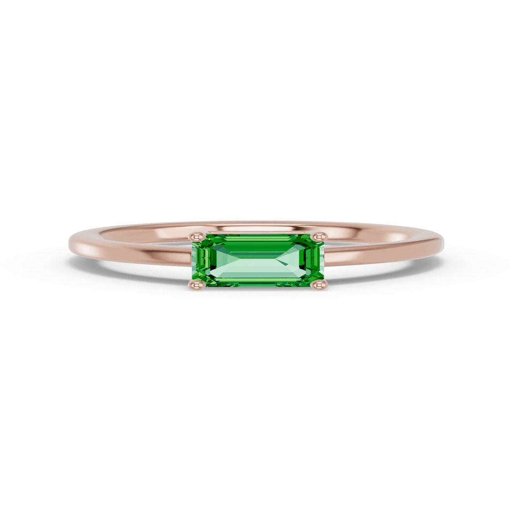 360 degree view of Emerald-Cut Tsavorite East-West Ring