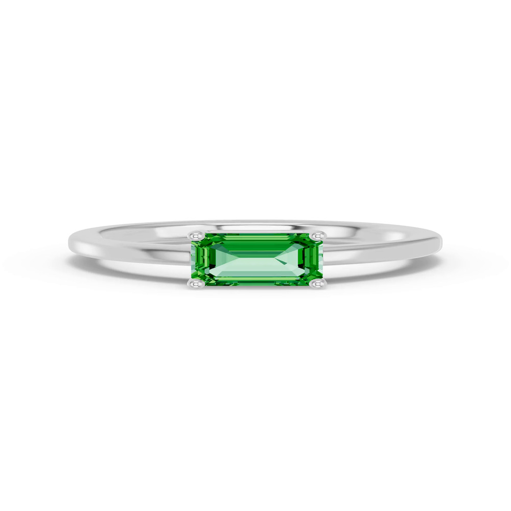 360 degree view of Emerald-Cut Tsavorite East-West Ring
