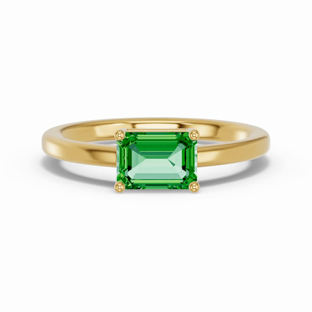 360 degree view of Emerald-Cut Tsavorite East-West Ring