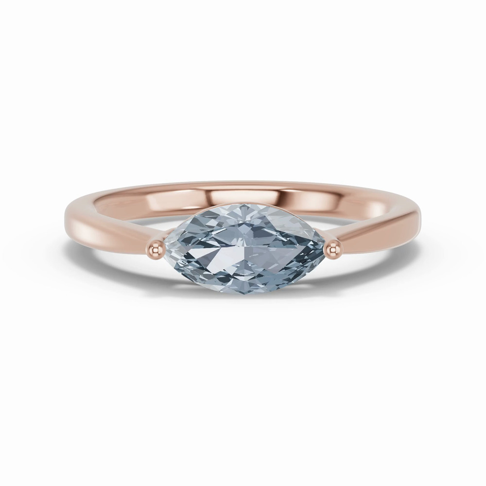 360 degree view of Marquise Aquamarine East-West Ring