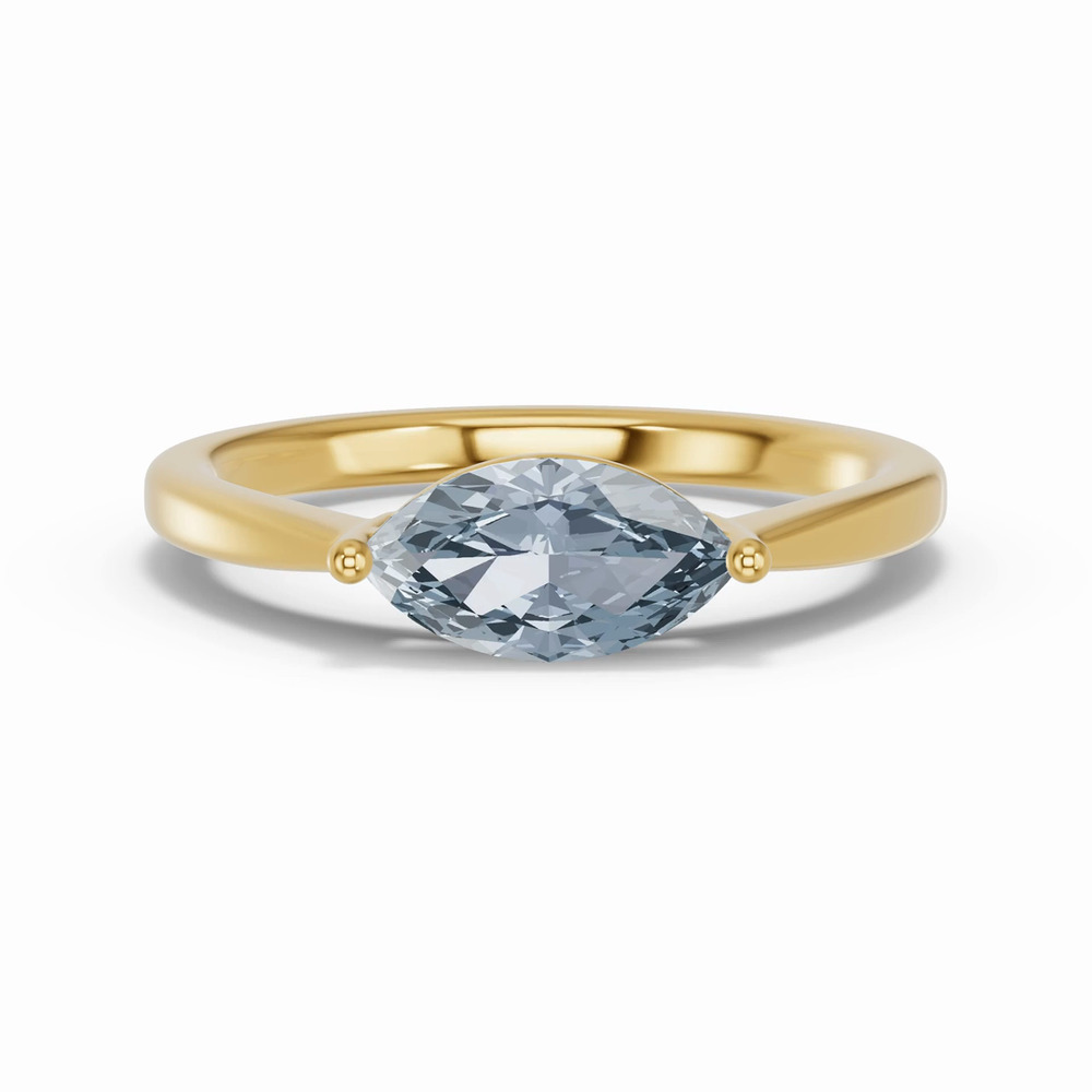 360 degree view of Marquise Aquamarine East-West Ring