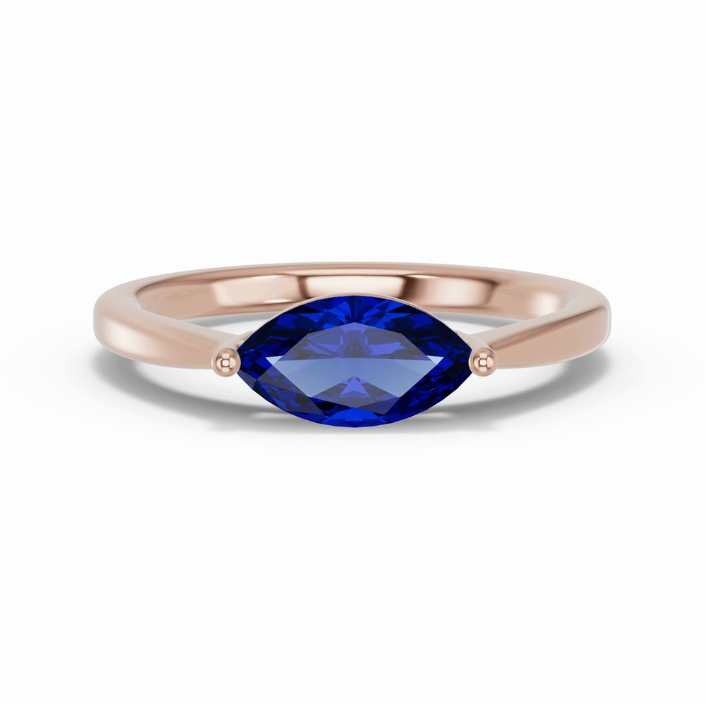 360 degree view of Marquise Sapphire East-West Ring
