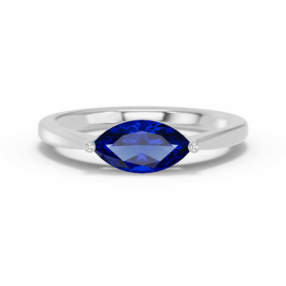 360 degree view of Marquise Sapphire East-West Ring