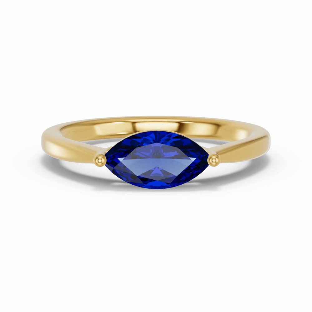 360 degree view of Marquise Sapphire East-West Ring