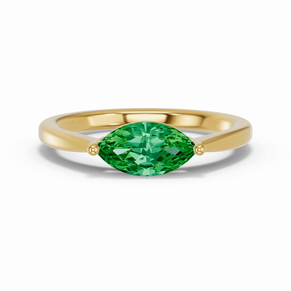 360 degree view of Marquise Emerald East-West Ring