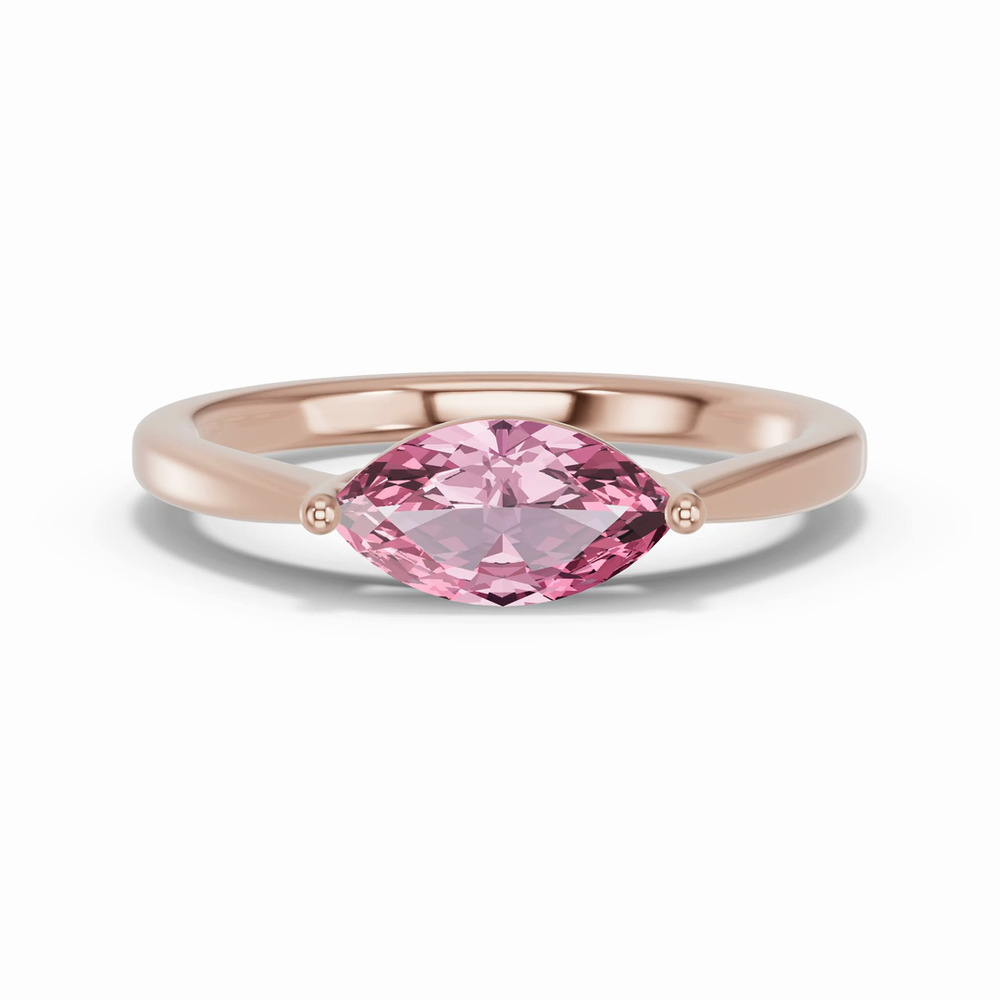 360 degree view of Marquise Pink Tourmaline East-West Ring
