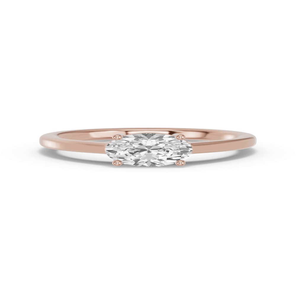 360 degree view of Oval Lab Diamond East-West Ring