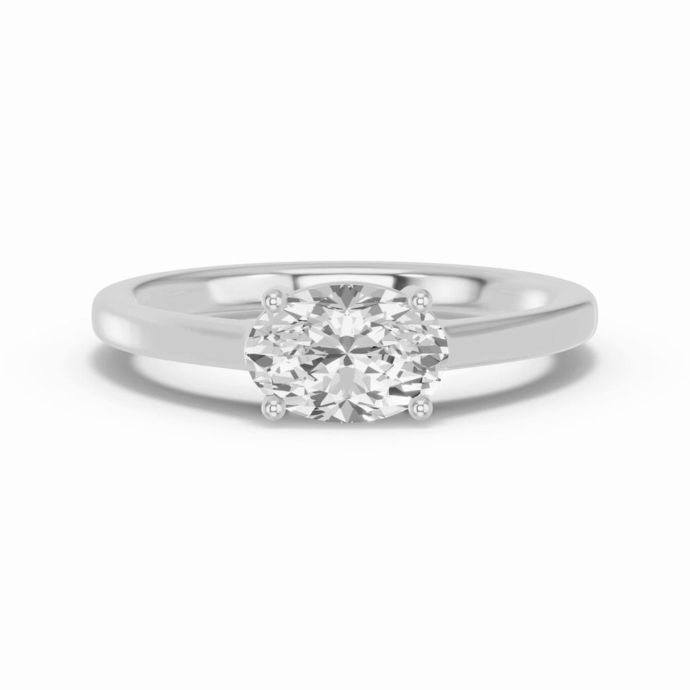 360 degree view of Oval Lab Diamond East-West Ring