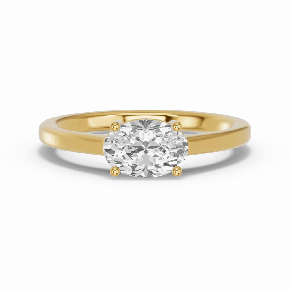 360 degree view of Oval Lab Diamond East-West Ring