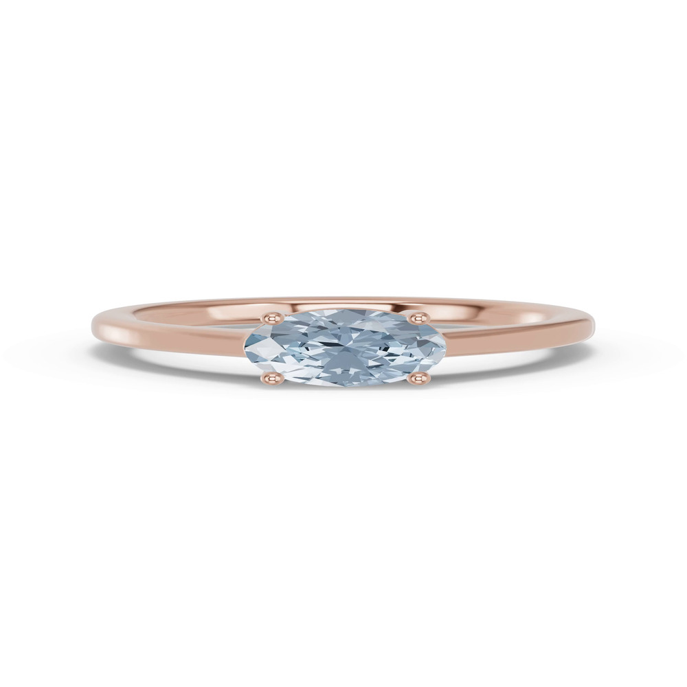 360 degree view of Oval Aquamarine East-West Ring