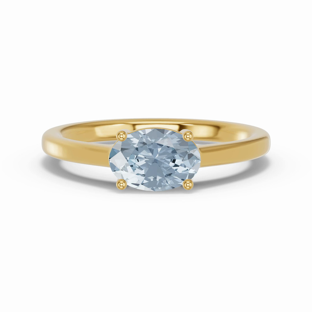 360 degree view of Oval Aquamarine East-West Ring