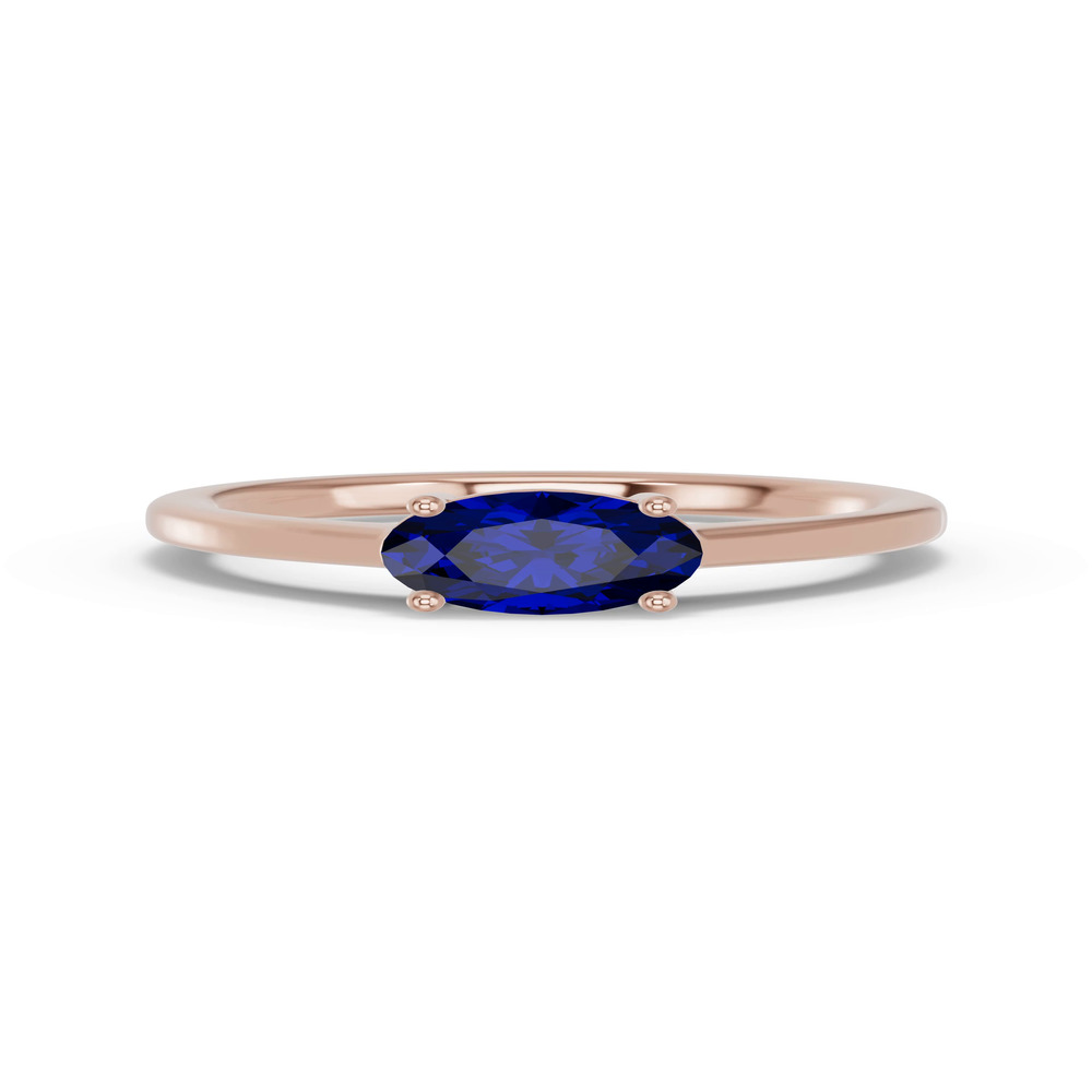 360 degree view of Oval Sapphire East-West Ring