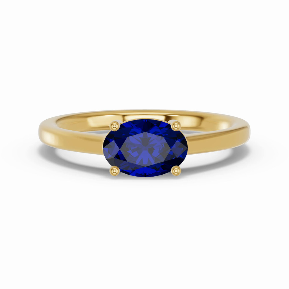 360 degree view of Oval Sapphire East-West Ring