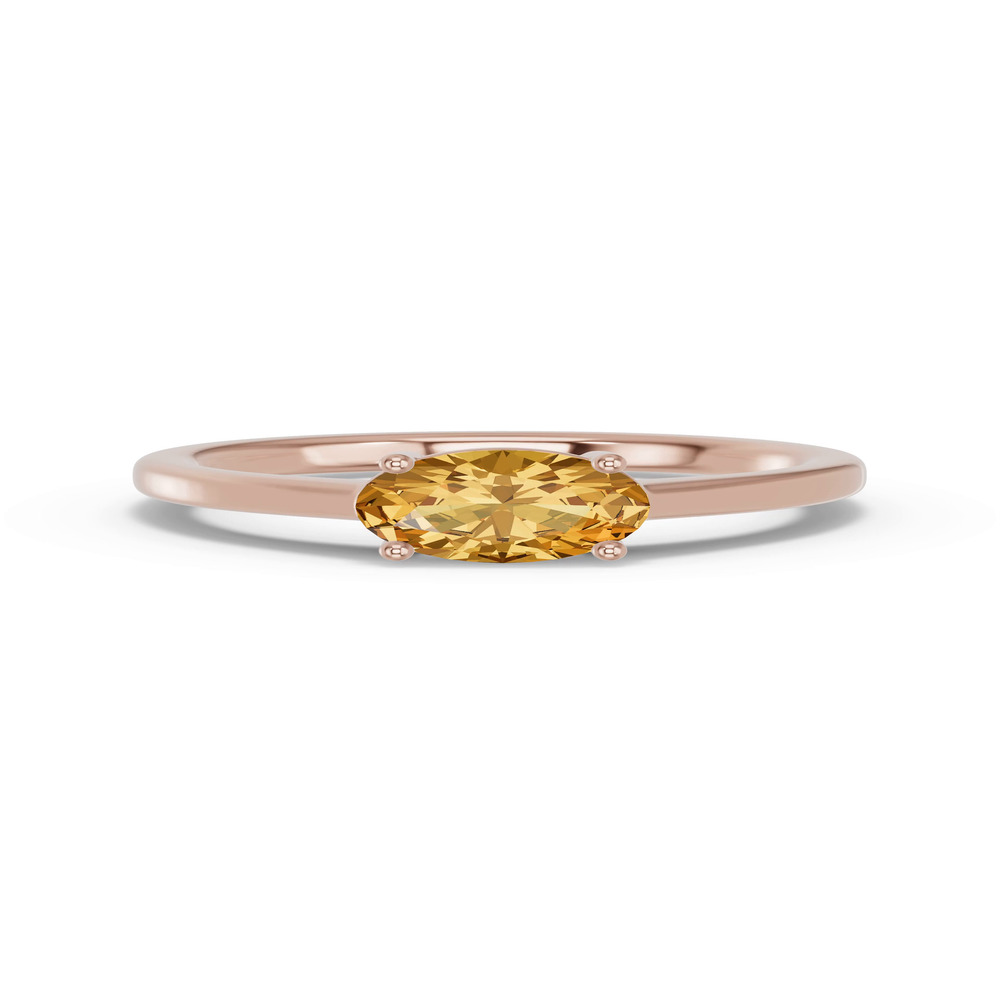 360 degree view of Oval Citrine East-West Ring