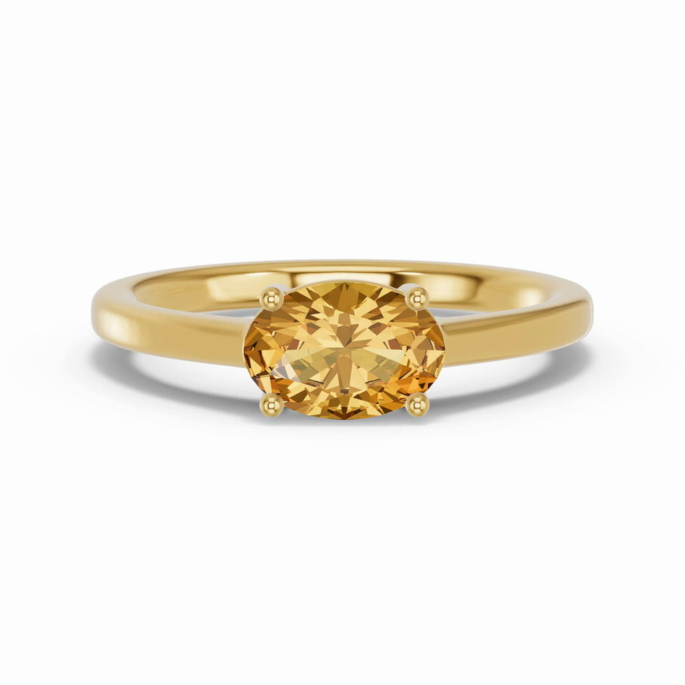 360 degree view of Oval Citrine East-West Ring