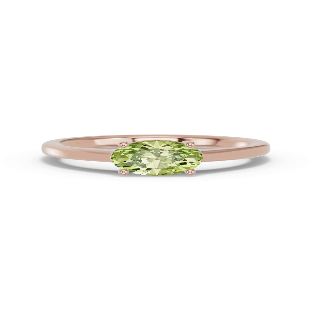 360 degree view of Oval Peridot East-West Ring