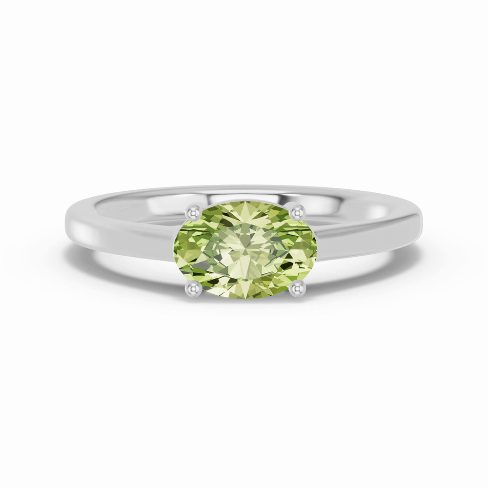 360 degree view of Oval Peridot East-West Silver Ring