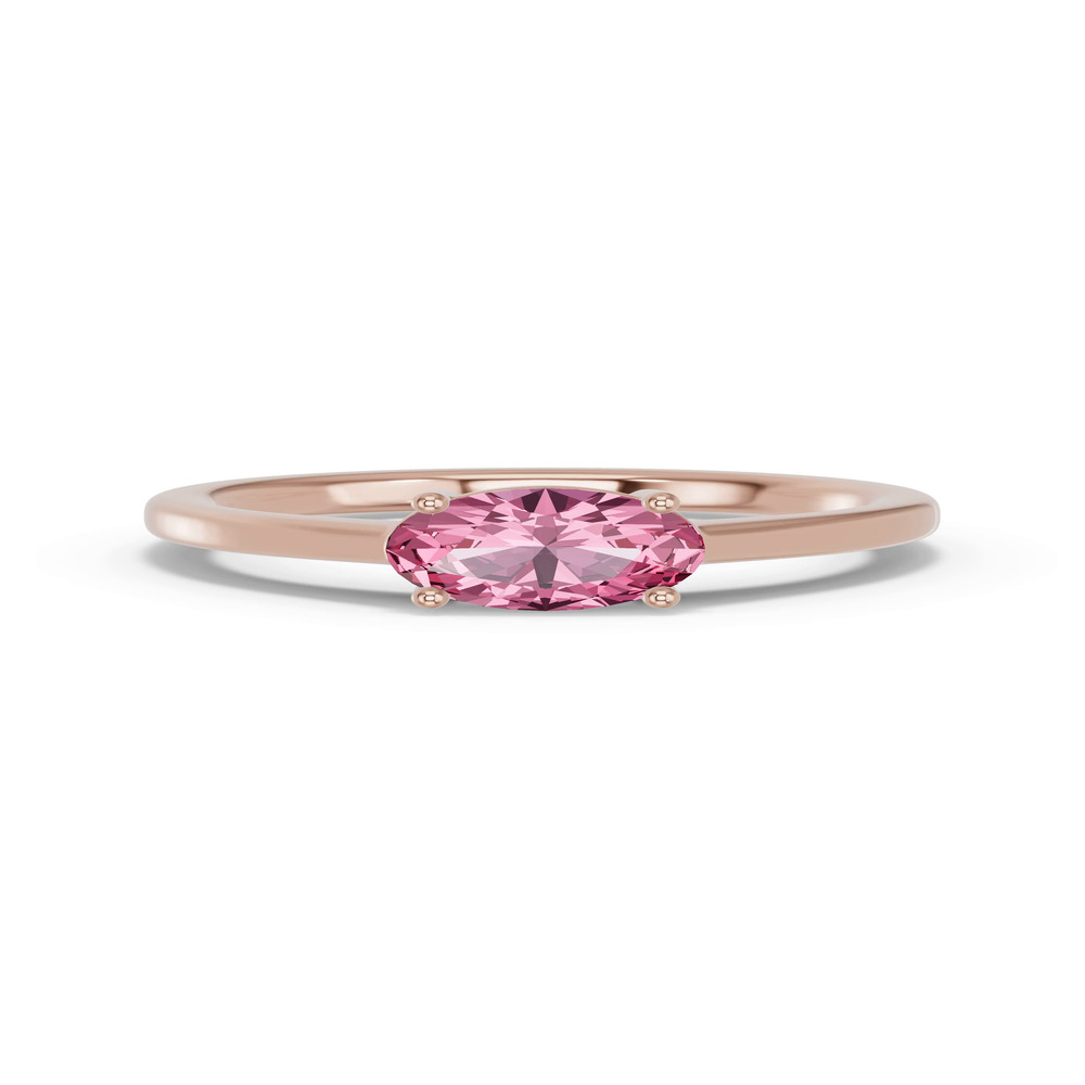 360 degree view of Oval Pink Tourmaline East-West Ring