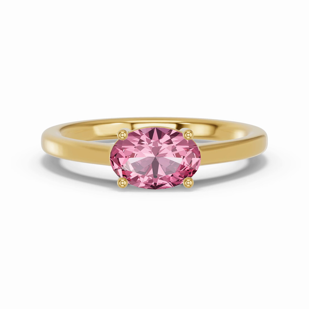 360 degree view of Oval Pink Tourmaline East-West Ring
