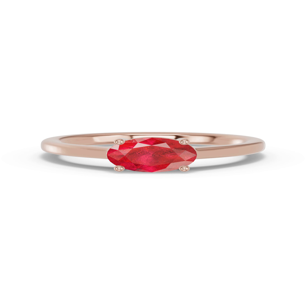360 degree view of Oval Ruby East-West Ring