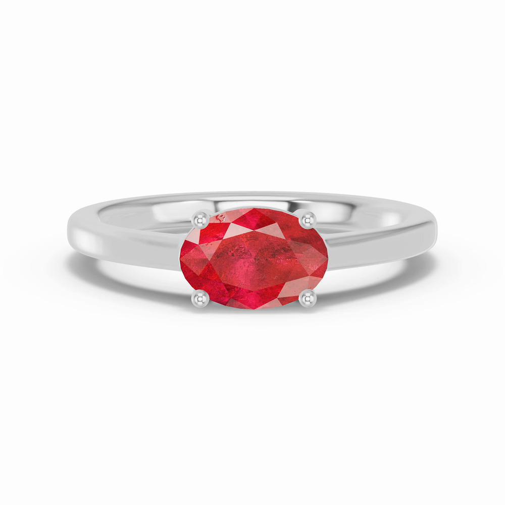 360 degree view of Oval Ruby East-West Ring